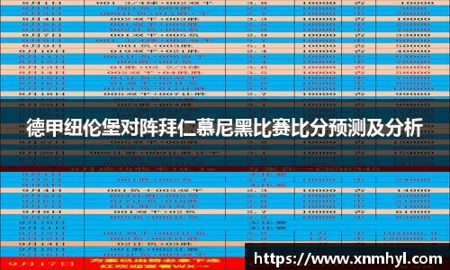 德甲纽伦堡对阵拜仁慕尼黑比赛比分预测及分析