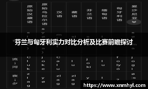 芬兰与匈牙利实力对比分析及比赛前瞻探讨